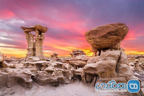 منطقه بیتسی بدلندز؛ منظره ای فضایی در آمریکا منطقه بیتسی بدلندز؛ منظره ای فضایی در آمریکا